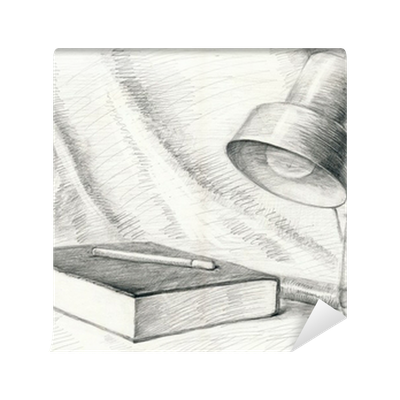 Натюрморт школьные принадлежности карандашом