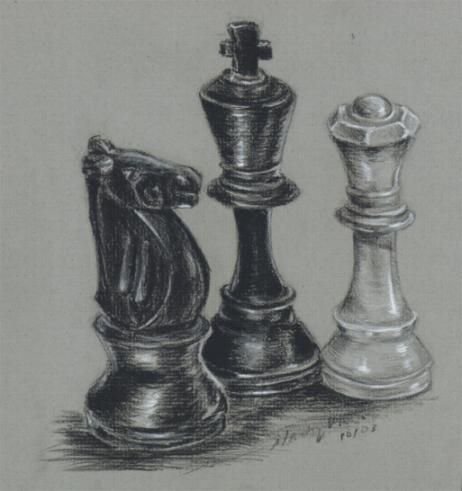 Шахматные фигуры карандашом