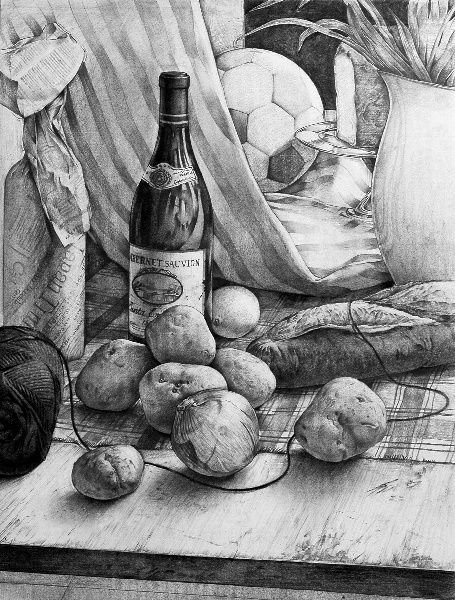 Гравюра натюрморт фрукты