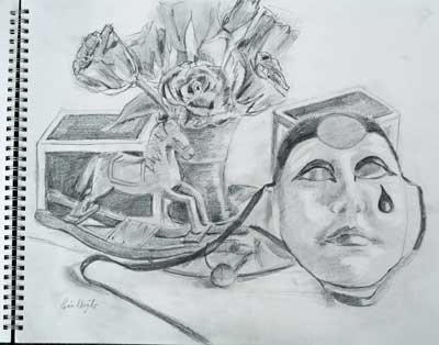 Театральный натюрморт карандашом
