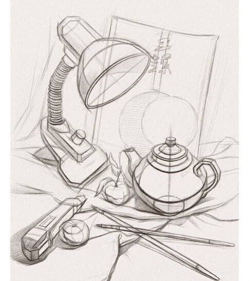 Натюрморт простым карандашом