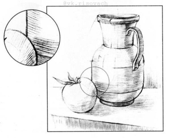 Натюрморт из бытовых предметов карандашом