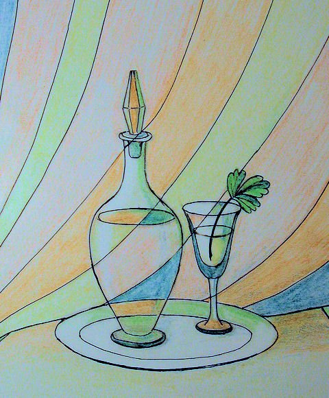 Декоративный натюрморт карандашом