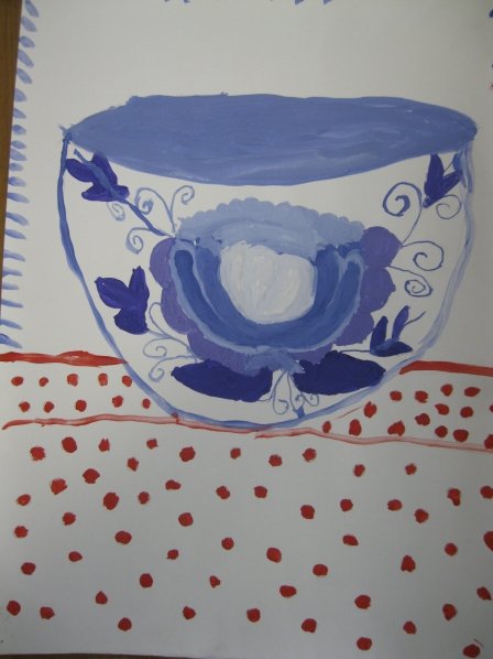 Рисование гжельской кружки для детей средней группы
