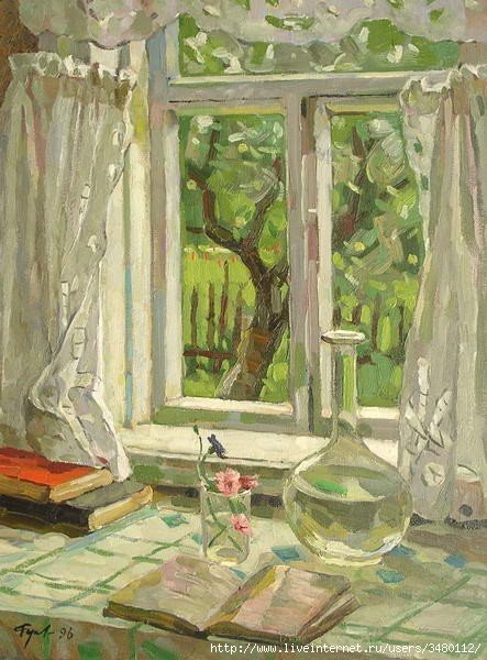 Николай Богданов-Бельский. Открытое окно в сад. 1911