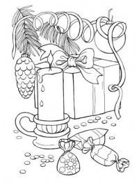 Новогодний натюрморт раскраска