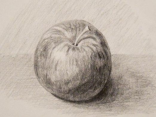 Яблоко штриховка поэтапно