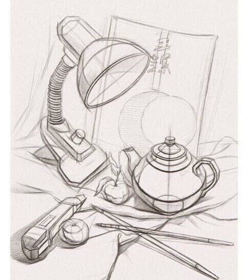 Рисунок предметов натюрморт (50 фото)