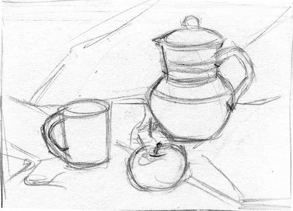 Натюрморт набросок легкий