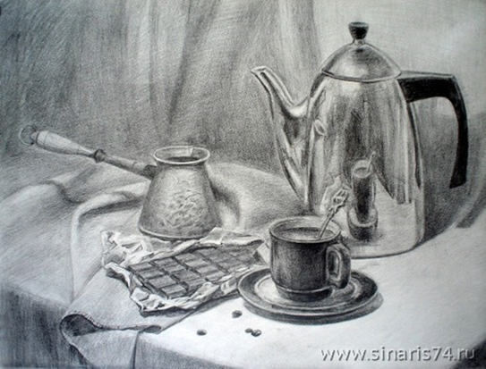 Натюрморт с книгами акварель