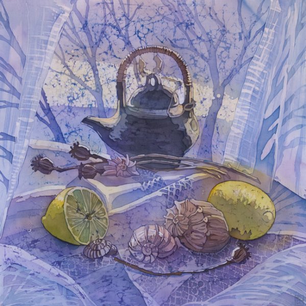 Пейзаж новогодний натюрморт