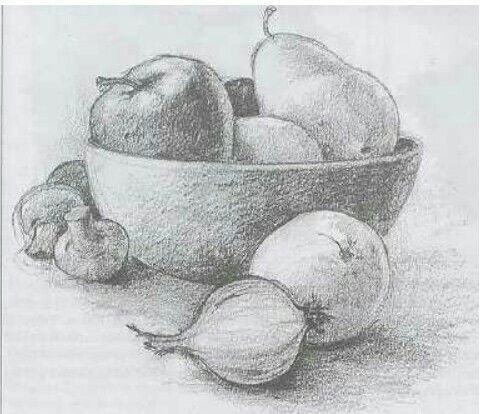 Натюрморт с фруктами Графика