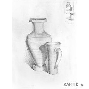 Натюрморт из двух предметов быта призматической формы