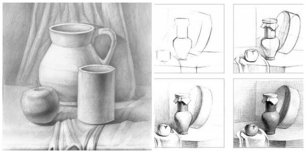 Штриховка рисунок натюрморт поэтапно