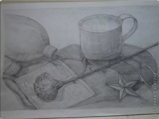 Военный натюрморт карандашом для детей