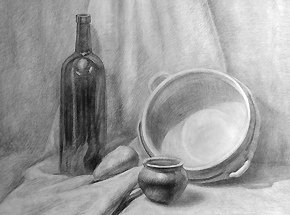 Натюрморт со стеклом карандашом