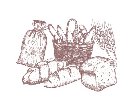 Натюрморт на тему хлеб рисунок (44 фото)