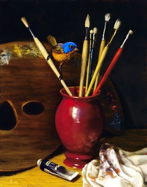 Тематический натюрморт цветными карандашами