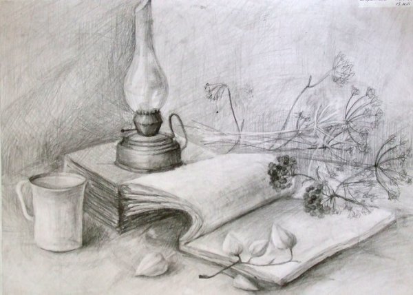 Натюрморт штриховка