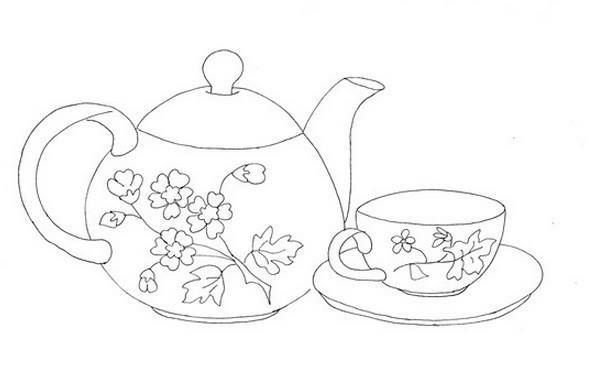 Рисование чайный сервиз