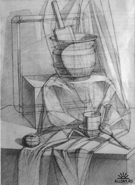 Натюрморт рисунок карандашом