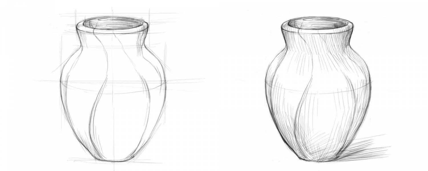 Вазы поэтапно карандашом. Поэтапное рисование вазы. Кувшин для рисования. Ваза карандашом для начинающих. Ваза с рисунком.