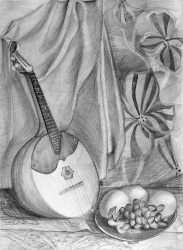 Скрипка рисунок карандашом