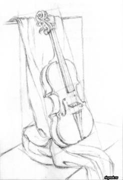 Гитара рисунок карандашом