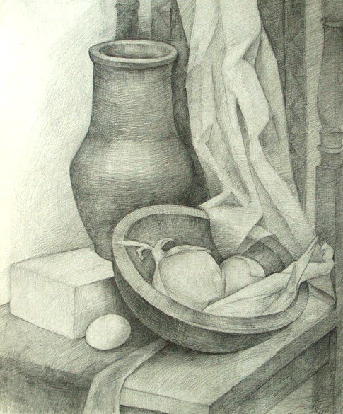 Теплый натюрморт карандашом (48 фото)