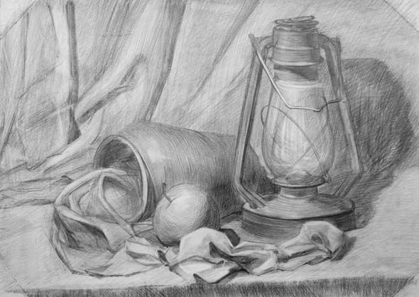 Натюрморт рисунок карандашом