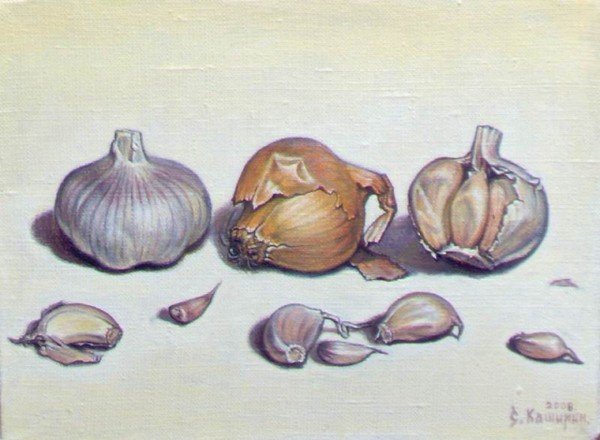 Лук пастелью