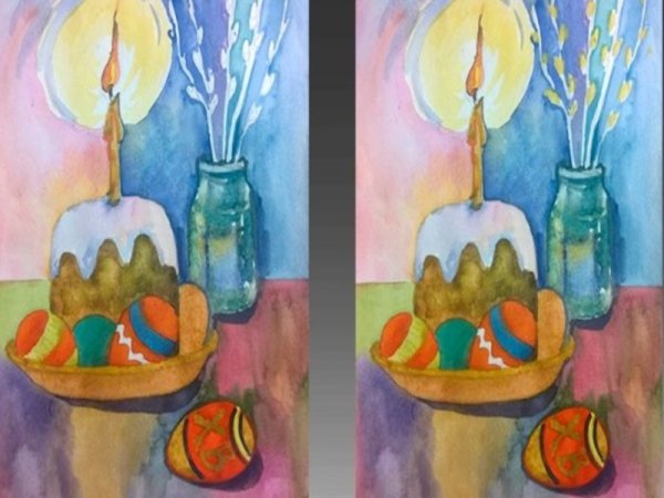 Новогодний натюрморт пастелью