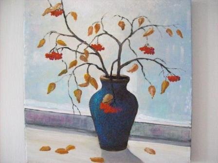 Натюрморт ваза с веточками