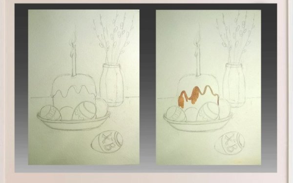 Натюрморт с фруктами раскраска