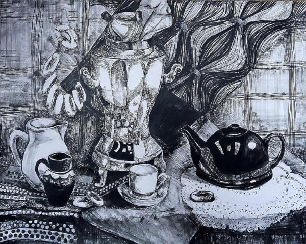 Стилизованные цветы Графика