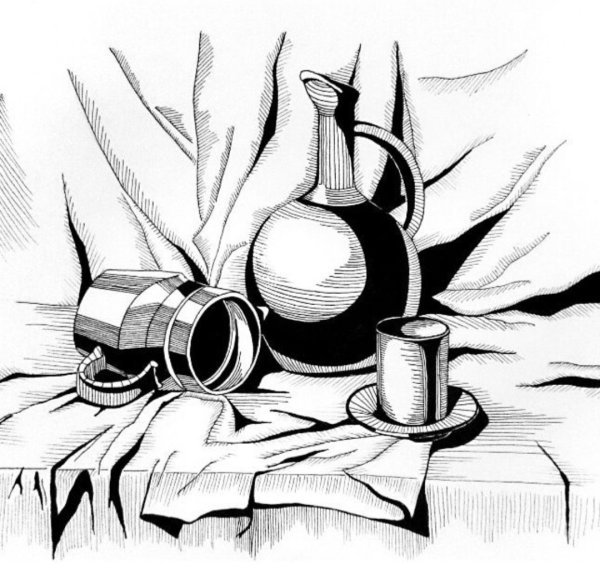 Натюрморт трафарет