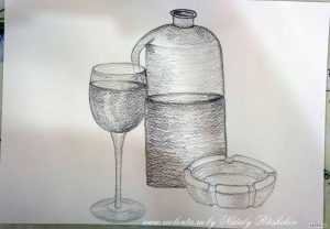 Стакан акварелью