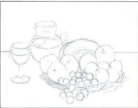 Натюрморт зимний рисунок детский карандашом (50 фото)