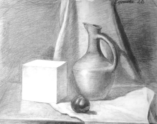 Натюрморт рисунок карандашом
