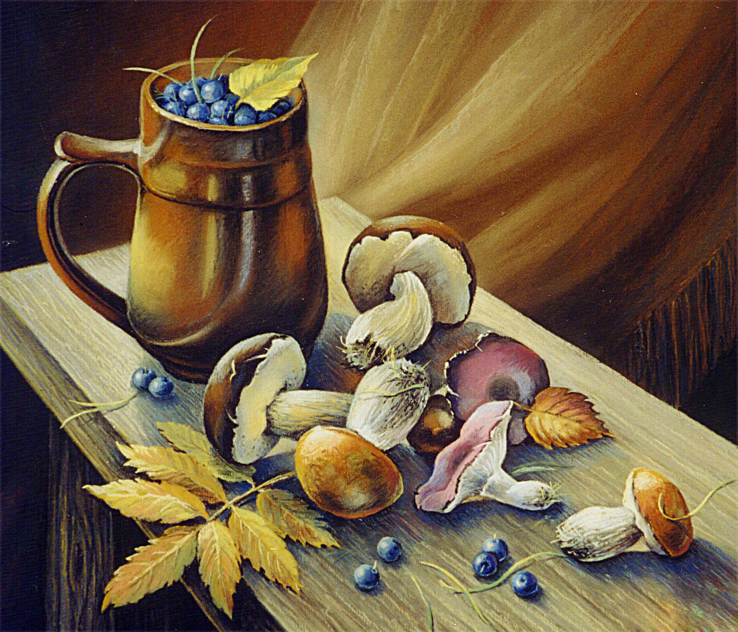 Осенний натюрморт с грибами