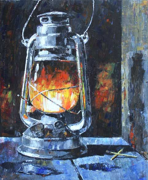 Керосиновая лампа в живописи