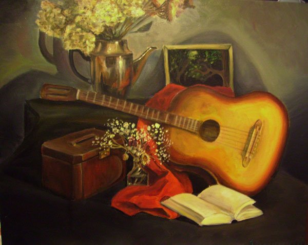 Музыкальный натюрморт с гитарой