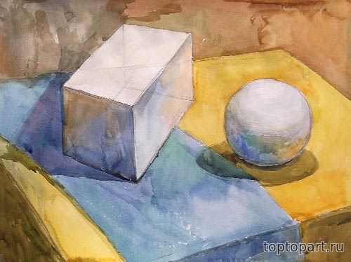 Гризайль натюрморт из геометрических тел