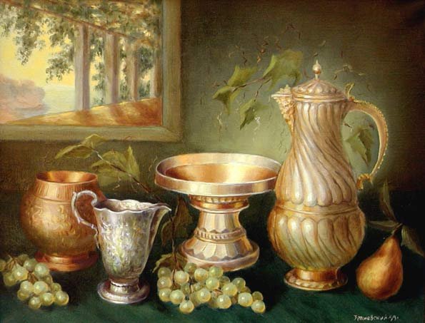 Красивая посуда в живописи