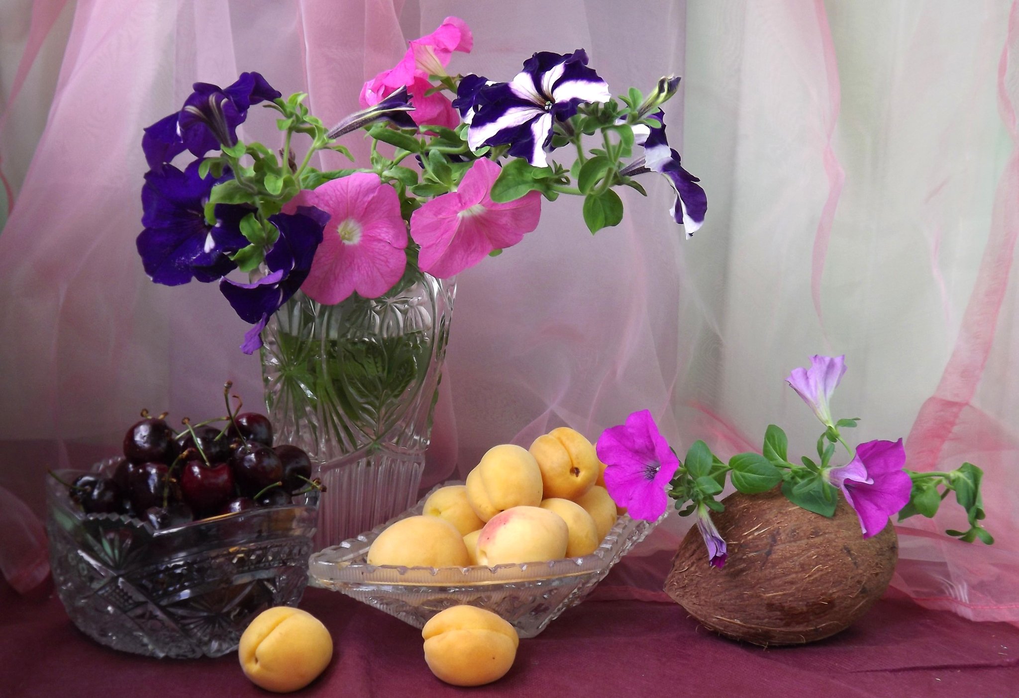 Фотонатюрморты с ягодами и цветами