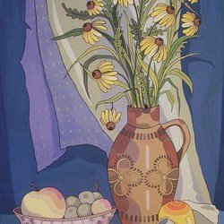 Стилизованный натюрморт с фруктами