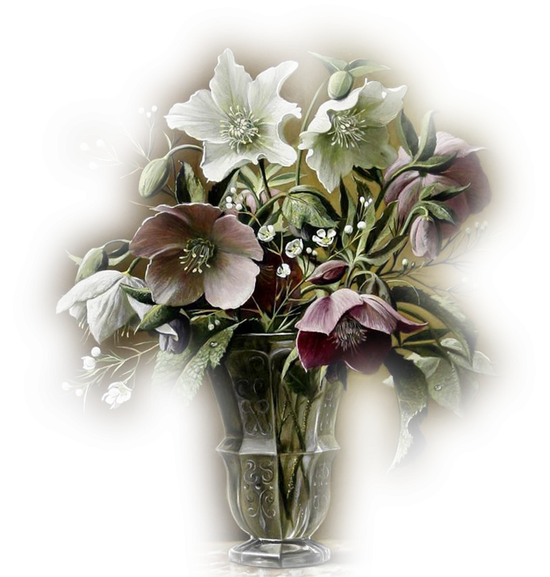 Клипарт цветы в вазе на прозрачном фоне