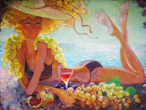 Женщина с фруктами картина