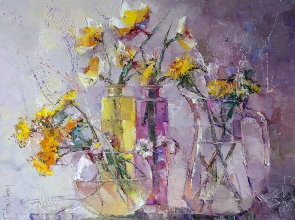 Живопись мастихином цветы