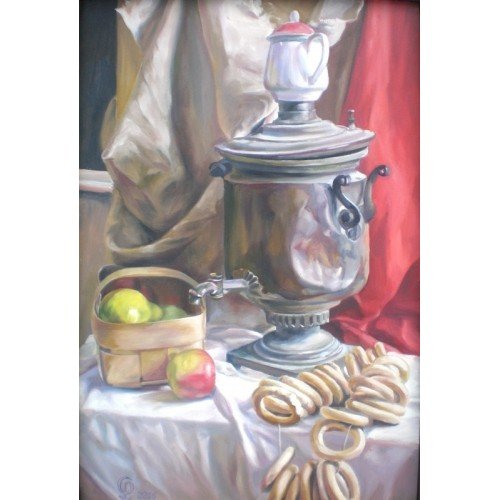 Картина Машкова натюрморт с самоваром